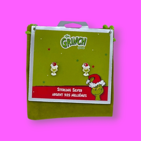 Dr. Seuss Jewelry - Dr. Seuss The Grinch Sterling Silver Enamel Stud Earrings